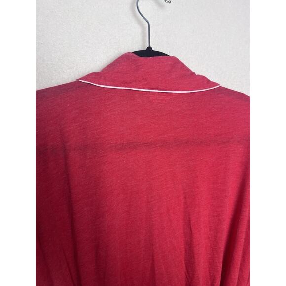 Victoria's Secret Lightweight Long Sleeve Short Red Robe Size Medium Pockets - Picture 7 of 10